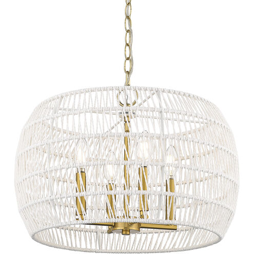 Ellie 4 Light 19 inch Modern Brushed Gold Chandelier Ceiling Light